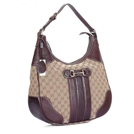 1:1 Gucci 247287 Cathrine Medium Hobo Bags-Coffee Fabric - Click Image to Close